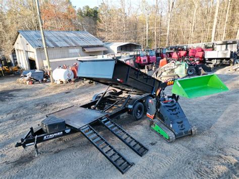 used skid steer dump trailer|mini skid steer trailer package.